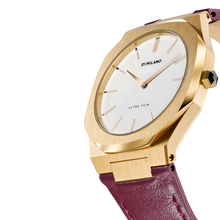 Load image into Gallery viewer, Ultra Thin Leather 38 mm - Gold/Plum
