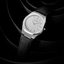 Load image into Gallery viewer, Ultra Thin Leather 38 mm - Silver/Black
