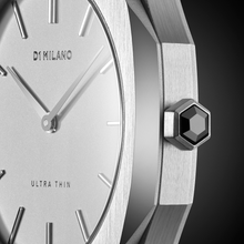 Load image into Gallery viewer, Ultra Thin Leather 38 mm - Silver/Black
